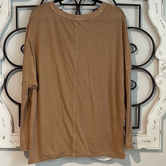 FREE PEOPLE WE THE FREE BATWING SLEEVE TEE TAN SIZE SMALL - Picture 10 of 10